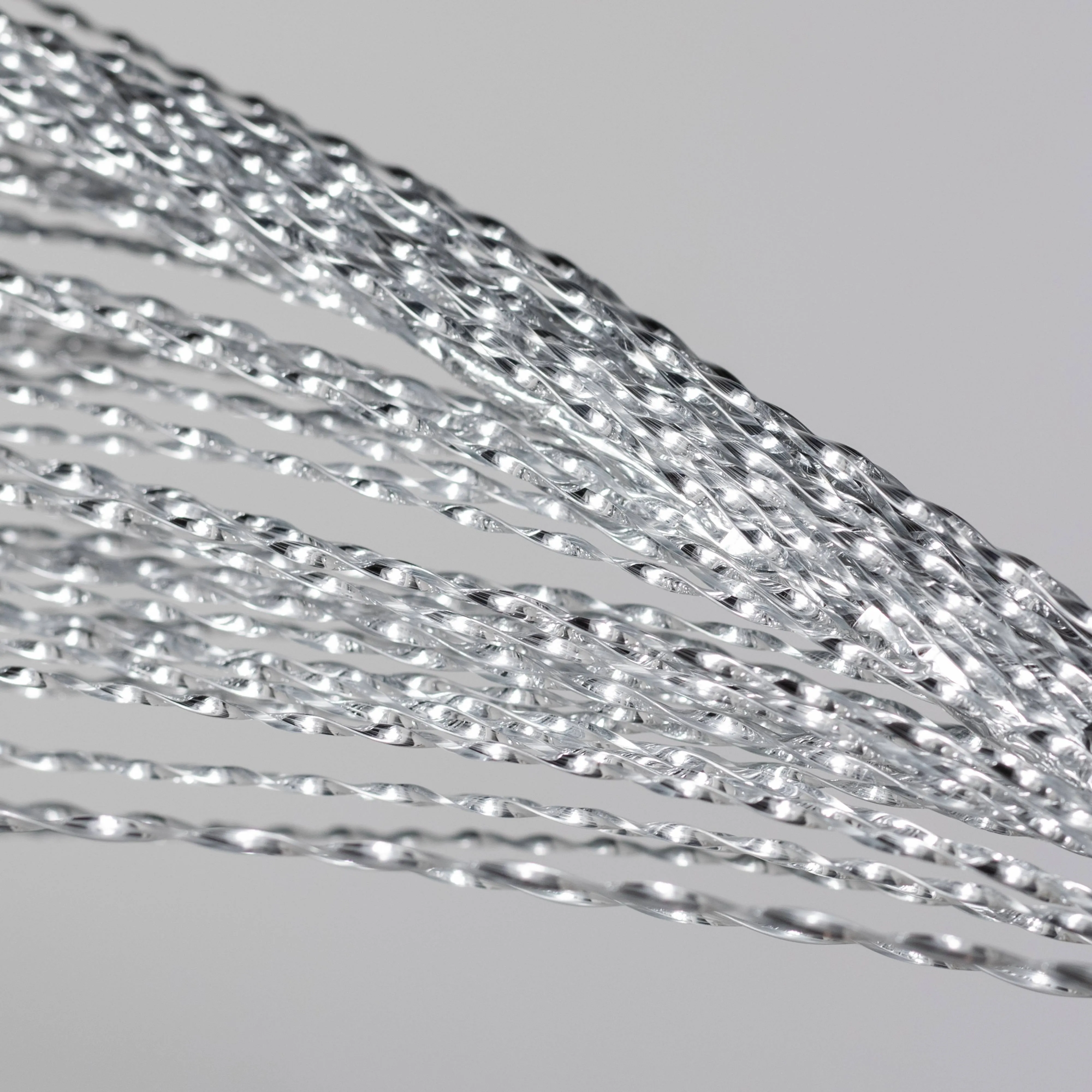 32" Metallic Twisted Grass Spray: Silver