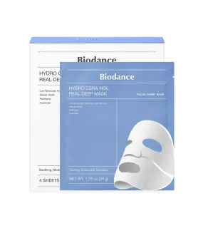 [BIODANCE] Hydro Cera-nol Real Deep Mask, Overnight Hydrogel Mask, Soothing, Moisturizing, Nourishing, 1.19oz(34g) x 4ea