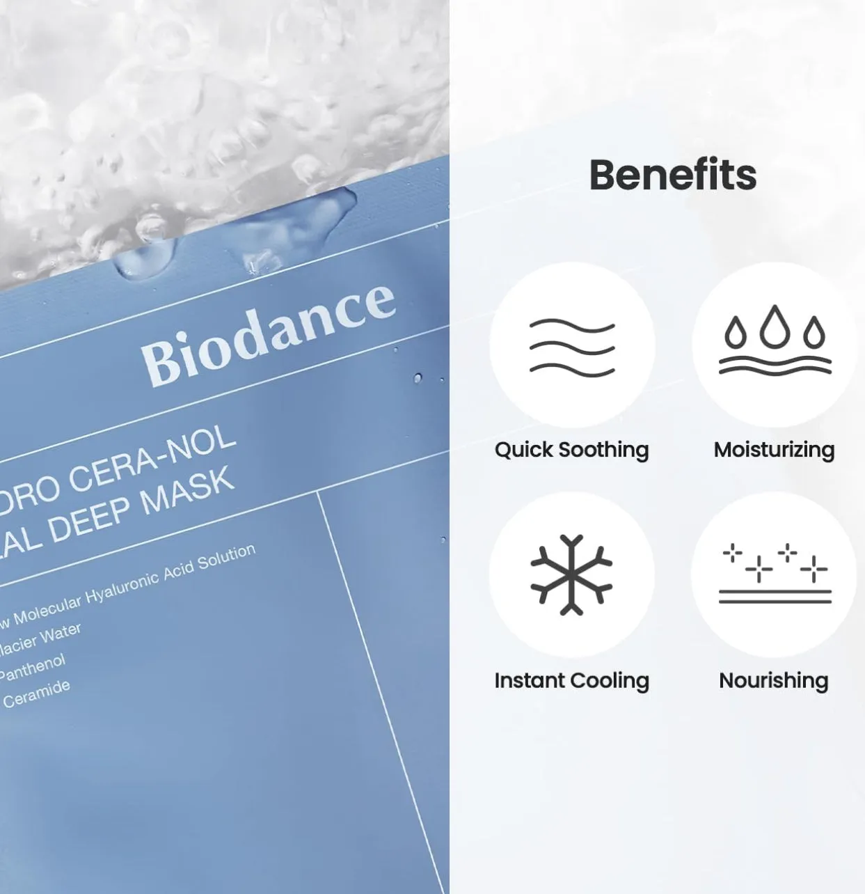 [BIODANCE] Hydro Cera-nol Real Deep Mask, Overnight Hydrogel Mask, Soothing, Moisturizing, Nourishing, 1.19oz(34g) x 4ea