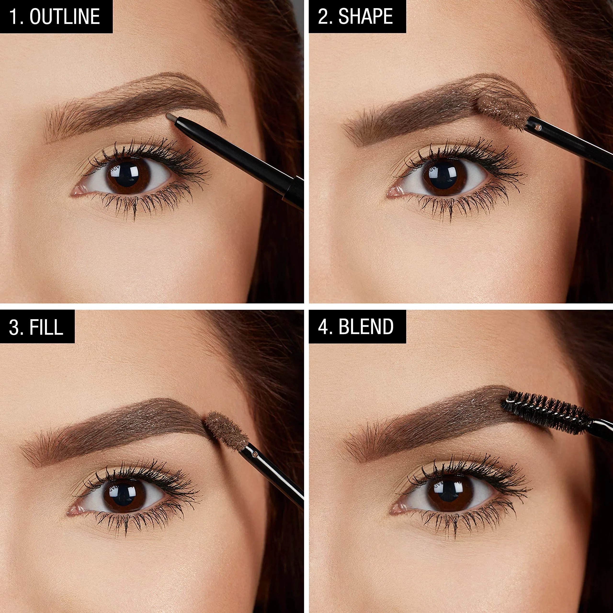 Maybelline TattooStudio Waterproof Eyebrow Gel Makeup, Deep Brown, 1 Count