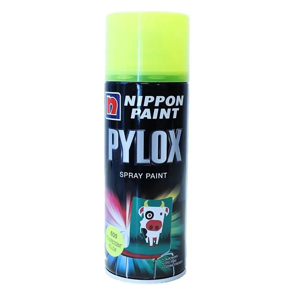 Nippon Pylox Spray Paint 600 Fluorescent Yellow 400Cc
