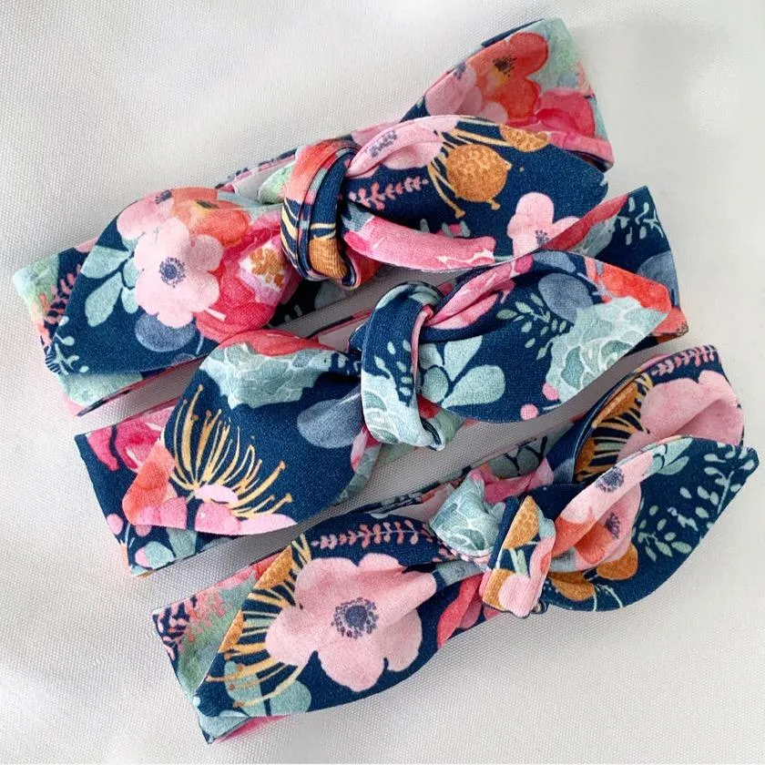 Poppy Navy Top Knot Headband