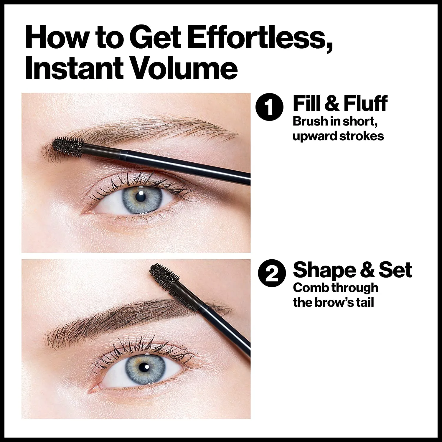 REVLON ColorStay Brow Fiber Filler, Longwearing & Volumizing Waterproof Eyebrow Gel, 306 Clear, 0.23 fl. oz.