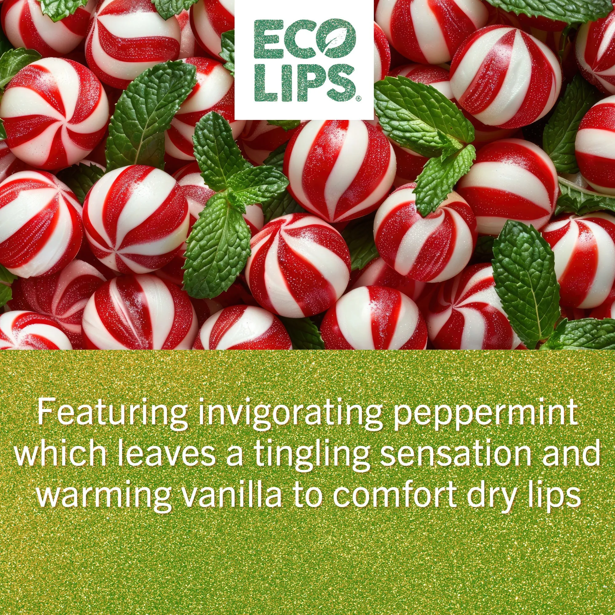Sparkling Holiday Vanilla Mint Candy Cane Lip Mask 0.25 oz.
