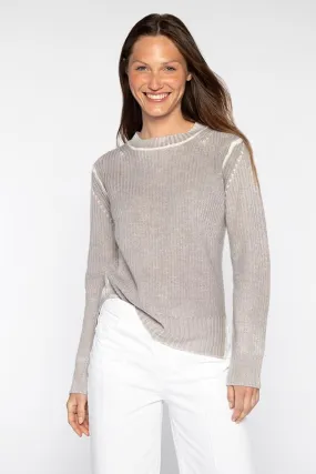 Spray Print Hi-Low Crew Sweater